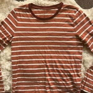 MADEWELL 🧡orange and white🤍 striped long-sleeve